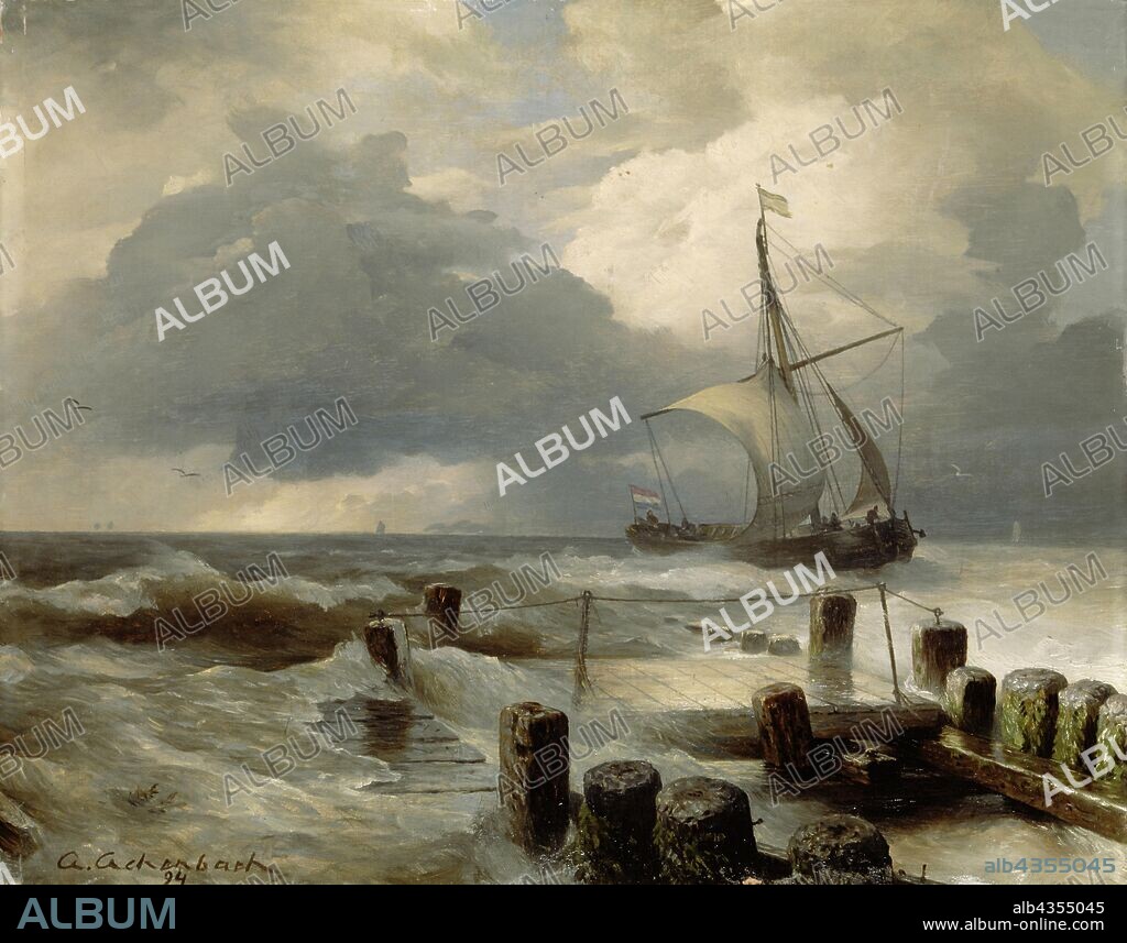 Seascape, 1894, oil on panel, 39.2 x 49.8 cm, signed and dated lower left: A. Achenbach, 94, Andreas Achenbach, Kassel 1815–1910 Düsseldorf.
