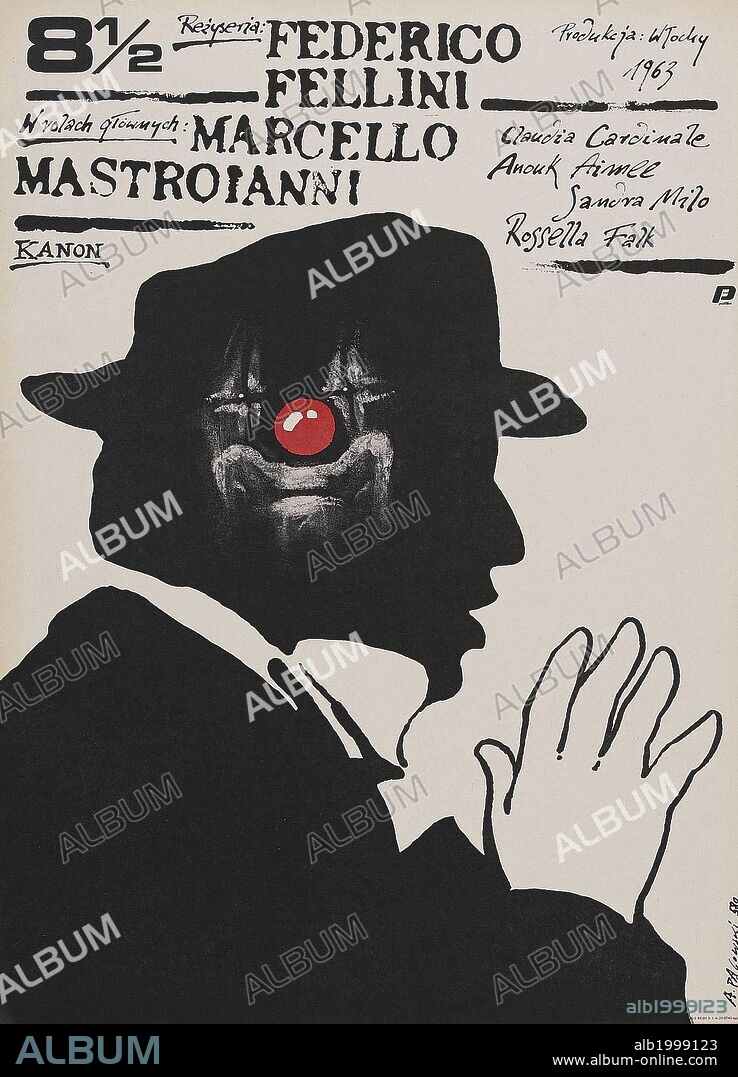 Poster of FEDERICO FELLINI'S 8 1/2, 1963 (8 1/2), directed by FEDERICO FELLINI. Copyright CINERIZ.