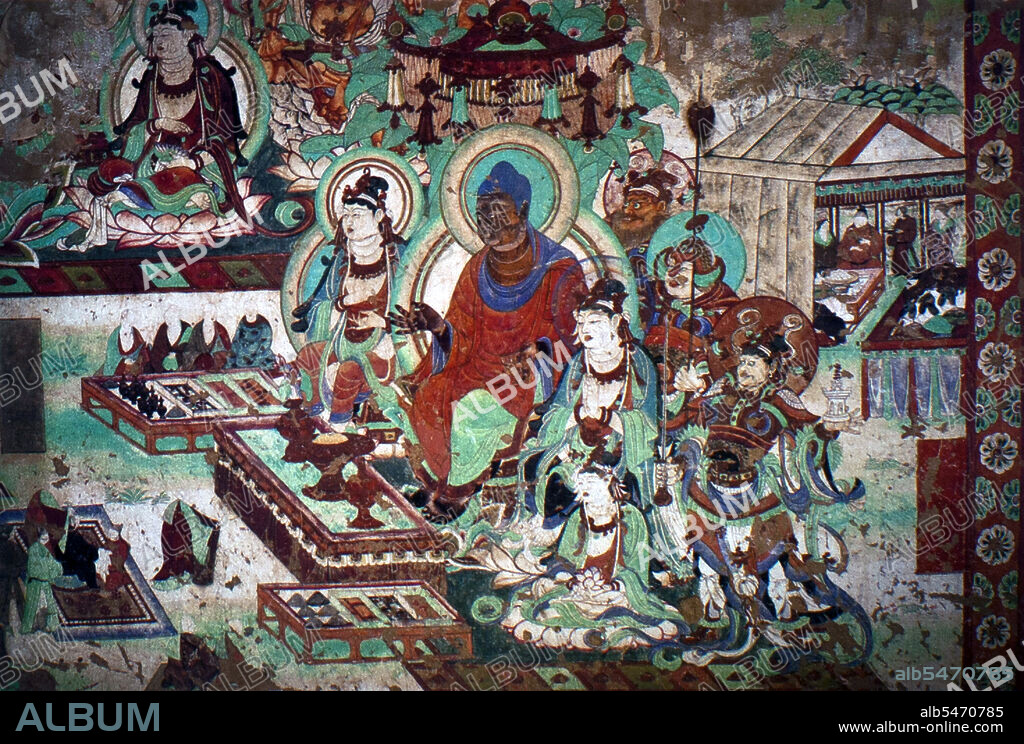 The Yulin Caves are a Buddhist cave temple complex in Guazhou County, Gansu Province, China. The site is located some 100 km east of the oasis town of Dunhuang and the Mogao Caves. It takes its name from the eponymous elm trees lining the Yulin River, which flows through the site and separates the two cliffs from which the caves have been excavated. The forty-two caves house some 250 polychrome statues and 4,200 square metres of wall paintings, dating from the Tang Dynasty to the Yuan Dynasty (7th to 14th centuries). The site was among the first in China to be designated for protection in 1961 as a Major National Historical and Cultural Site. In 2008 the Yulin Grottoes were submitted for future inscription on the UNESCO World Heritage List as part of the Chinese Section of the Silk Road.