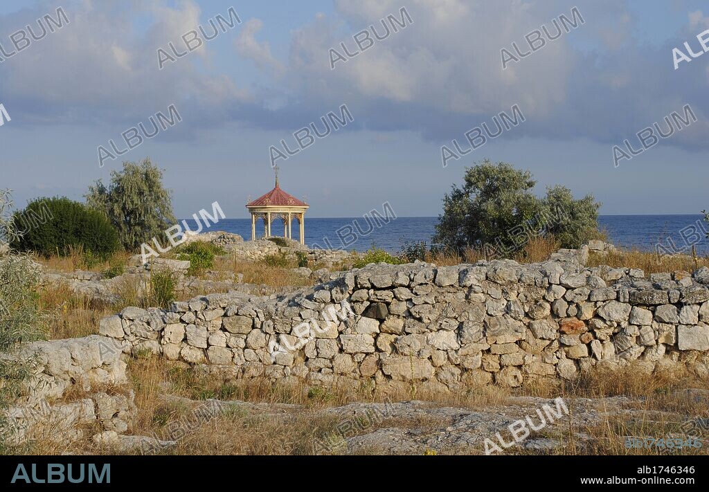UCRANIA. Antigua colonia griega de QUERSONESO, fundada en el siglo VI a. C. Posteriormente fue ocupada por romanos y bizantinos. Ruinas. Alrededores Sebastopol. Europa Oriental.