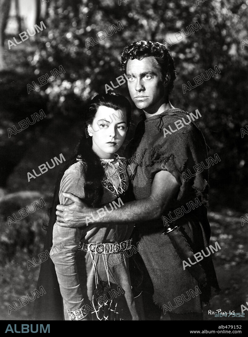 JOAN RICE und RICHARD TODD in THE STORY OF ROBIN HOOD AND HIS MERRIE MEN, 1952, unter der Regie von KEN ANNAKIN. Copyright WALT DISNEY PRODUCTIONS.