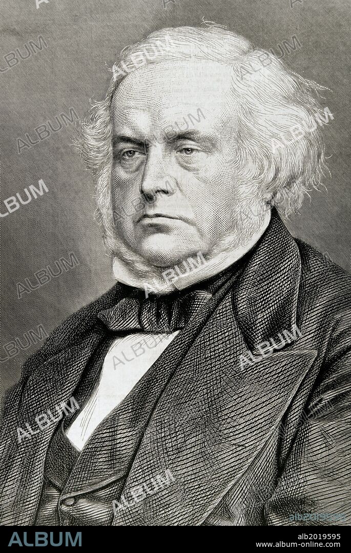 BRIGHT, John (1811-1889). Político británico, miembro del Partido Liberal. Grabado. "La Ilustración Española y Americana", 1876.