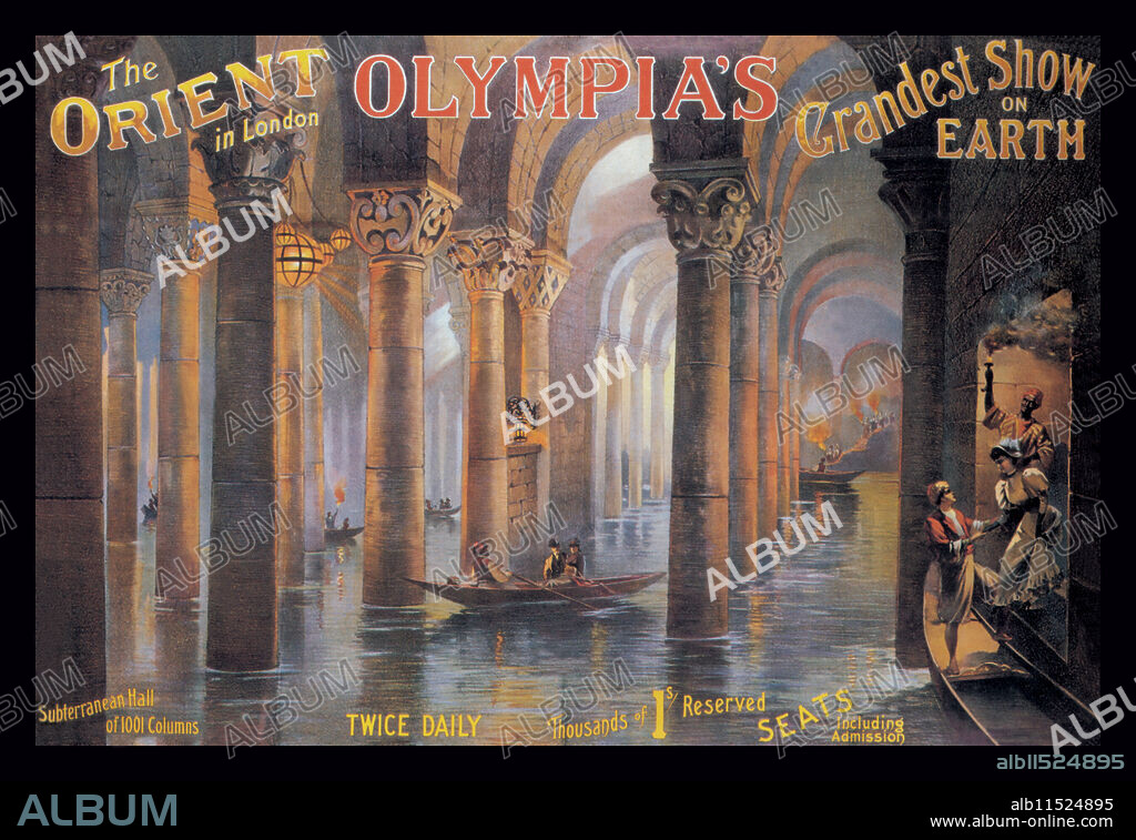ALFRED RAVA. English theater poster, "The Orient in London, Olympia's, Grandest Show on Earth.".