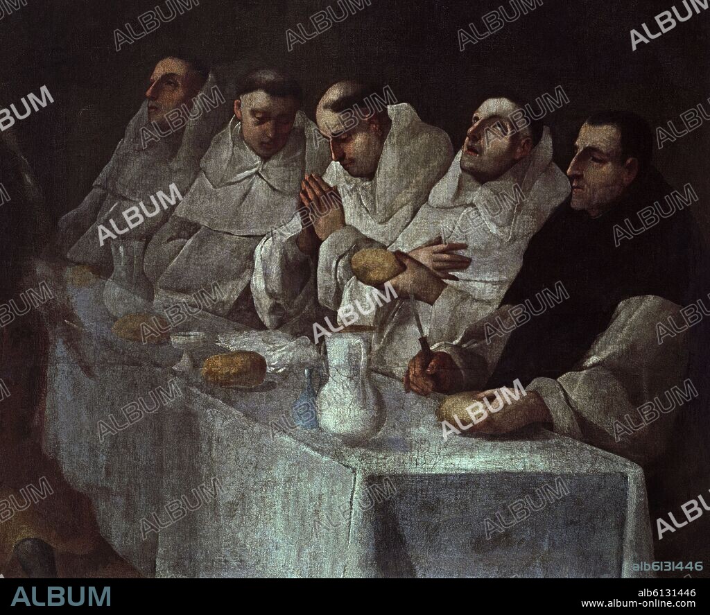 FRANCISCO DE ZURBARAN. MONJES CISTERCIENSES- SIGLO XVII- PINTURA BARROCA ESPAÑOLA.