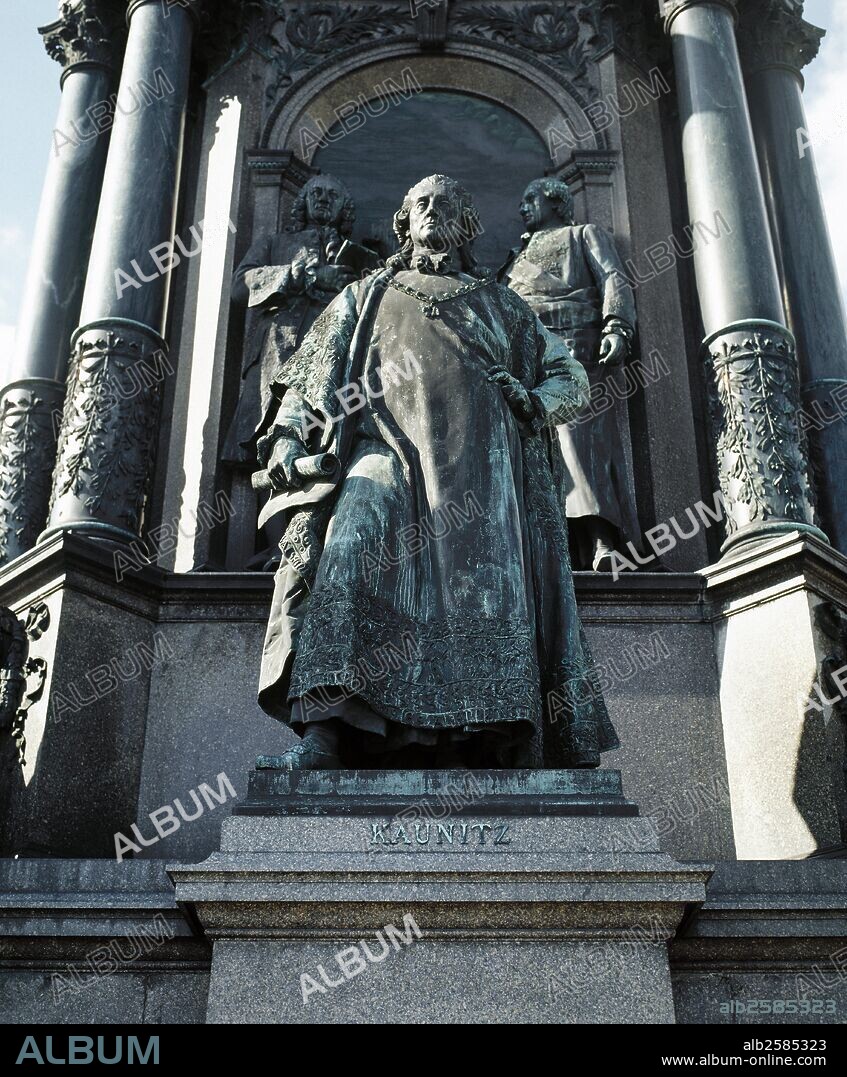 Wenzel Anton, prince von Kaunitz-Rietberg (1711-1794). Austrian statesman. Statue, part of the Maria Theresia monument, By Kaspar von Zumbusch (1830-1915)1888. Maria-Theresien Square. Vienna. Austria.