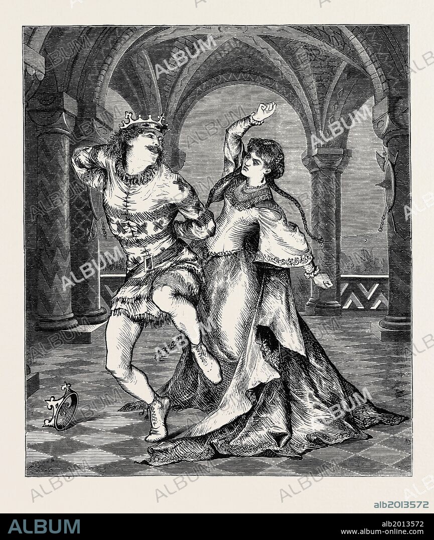 SCENE FROM CHILPERIC AT THE LYCEUM THEATRE, LONDON, 1870.