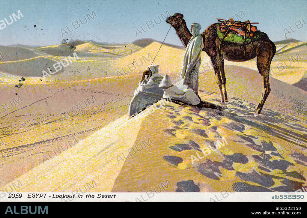 Egypt - Lookout in the Desert, 1930s.