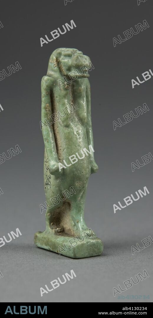 ANCIENT EGYPTIAN. Amulet of the Goddess Tawaret (Toeris). Egyptian. Date: 1070 BC-656 BC. Dimensions: 6 × 2 × 2.25 cm (2 3/8 × 3/4 × 7/8 in.). Faience. Origin: Egypt.