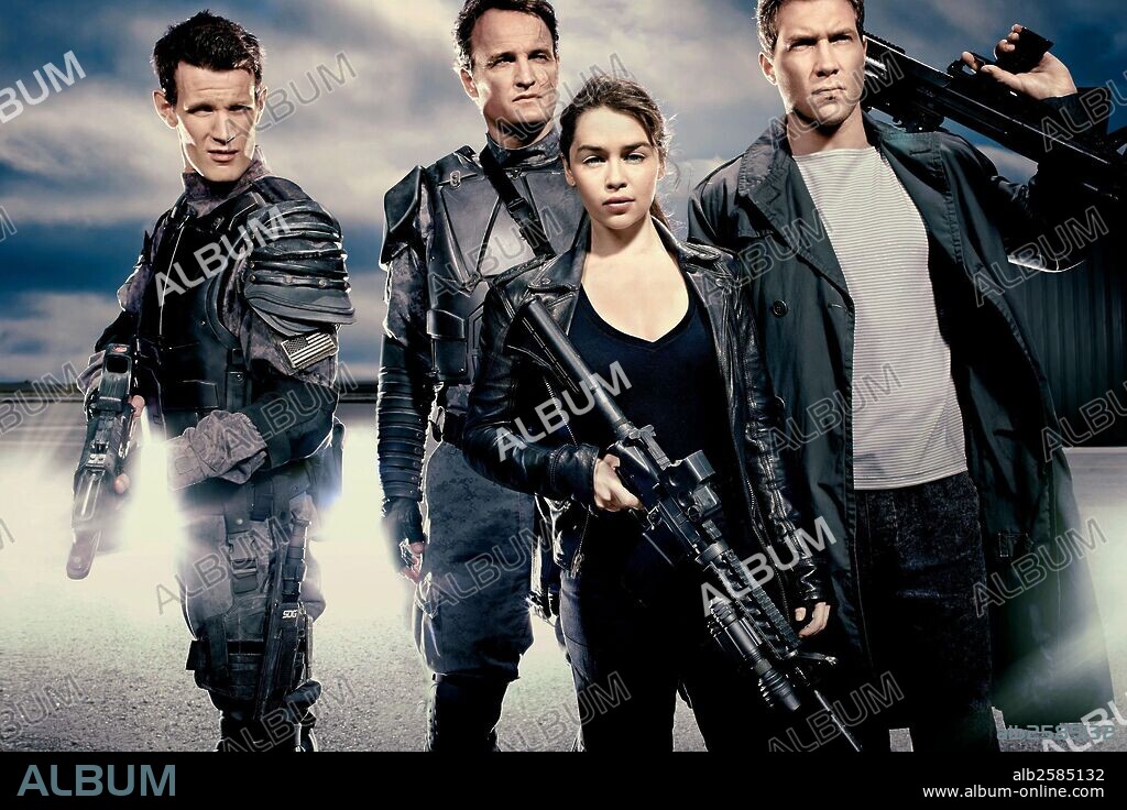 EMILIA CLARKE, JAI COURTNEY, JASON CLARKE, MATT SMITH and PETER O'TOOLE in TERMINATOR GENISYS, 2015, directed by ALAN TAYLOR. Copyright PARAMOUNT PICTURES.