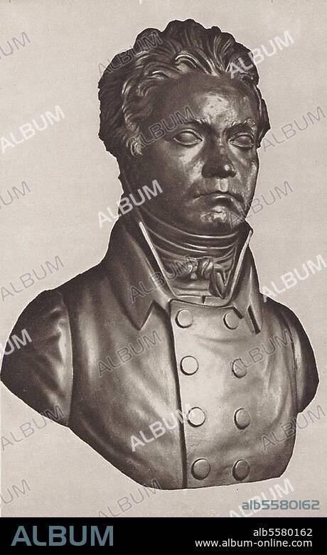 Beethoven, Ludwig van; composer; Bonn. (baptised) 17.12.1770 - Vienna 26.3.1827. - Portrait bust. Sculpture, 1812, by Franz Klein (1779-c. 1836) based on the mask cast of Beethoven's face by Klein in 1812. Commissioned by the Viennese piano manufacturer Joh. Andr. Streicher.