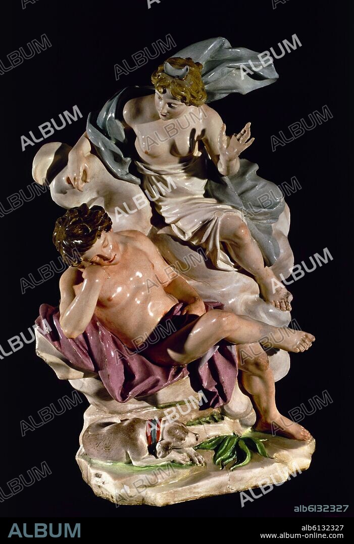 DIANA Y ENDIMION - PORCELANA DEL BUEN RETIRO - FOTO AÑOS 60.