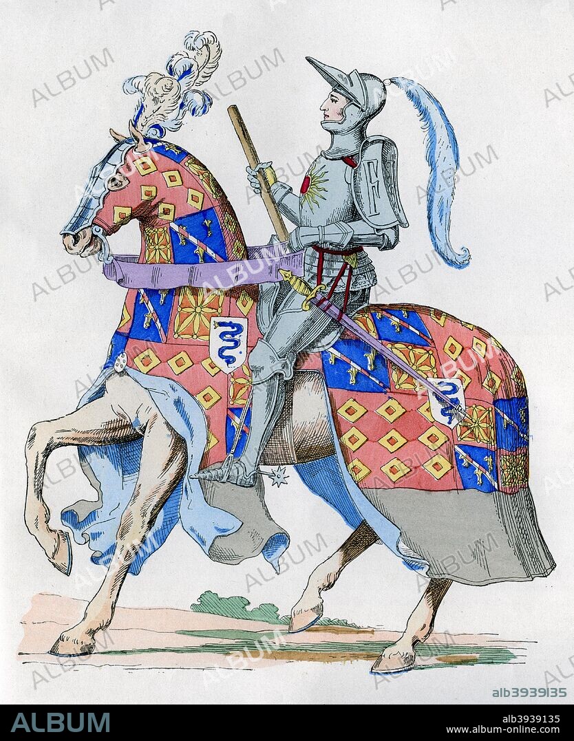 Pierre de Rohan, Marshal of France, 1475 (1882-1884). Pierre de Rohan (1450-1514) was one of four Marshals of France created during the reign of Louis XI of France. A print from La France et les Français à Travers les Siècles, Volume II, F Roy editor, A Challamel, Saint-Antoine, 1882-1884.