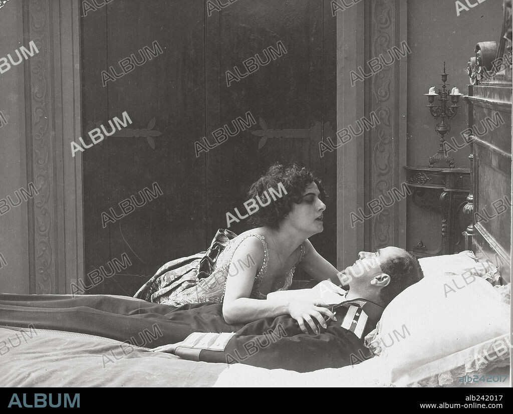 FRANCESCA BERTINI and GUSTAVO SERENA in FEDORA, 1916, directed by GUSTAVO SERENA. Copyright CAESAR FILM.