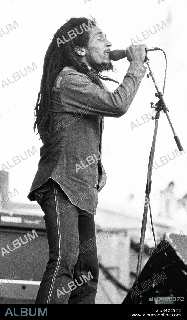 STOCKHOLM 1980-06-17. Bob Marley & The Wailers uppträder på Gröna Lund inför en rekordpublik på 32 000.. Foto: Staffan Almquist / Expressen / TT / Kod: 2 ** AFTONBLADET OUT **.