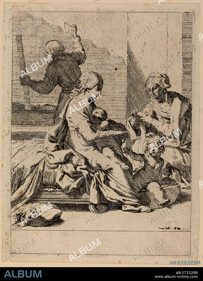 ELISABETTA SIRANI. The Holy Family with Saint Elizabeth and Saint John the Baptist. Dated: c. 1650/1660. Dimensions: plate: 29.4 x 21.9 cm (11 9/16 x 8 5/8 in.)  sheet: 31 x 23.5 cm (12 3/16 x 9 1/4 in.). Medium: etching.