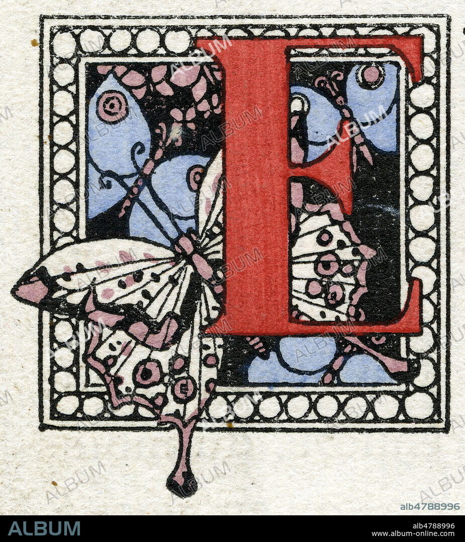 Lettre ornee E. Illustration tiree de la revue 'La Guirlande', vers 1920. Credit : Collection IM/KHARBINE-TAPABOR.