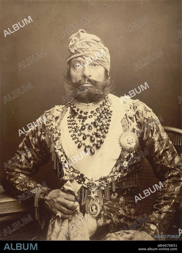 JOHNSTON AND HOFFMANN. Jaswant Singh. 1880s. Jaswant Singh, Maharaja of Jodhpur. Half-length full-face portrait.  Originally published/produced in 1880s. . Source: OIOC Photo 784/1(43),.