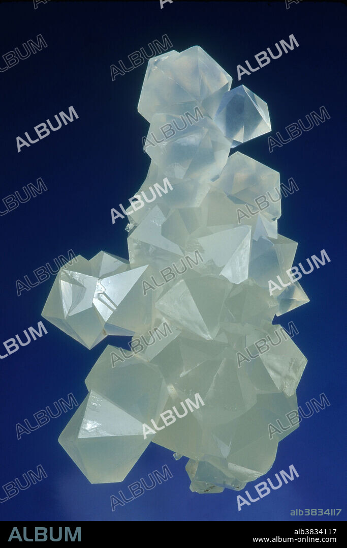 Beta quartz crystals from Dal'negorsk, Russia. Beta quartz is formed at higher temperatures and pressures than normal quartz. Dimensions: 5 x 3 x 2 cm.
