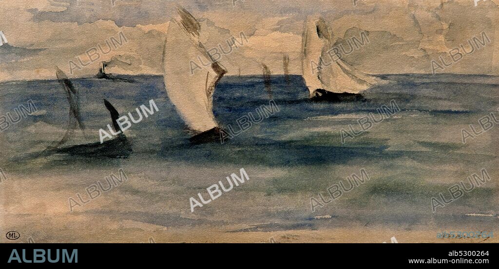 Edouard Manet 1832-1883. Marina. 1868. watercolor on paper  cm 11 x 21.