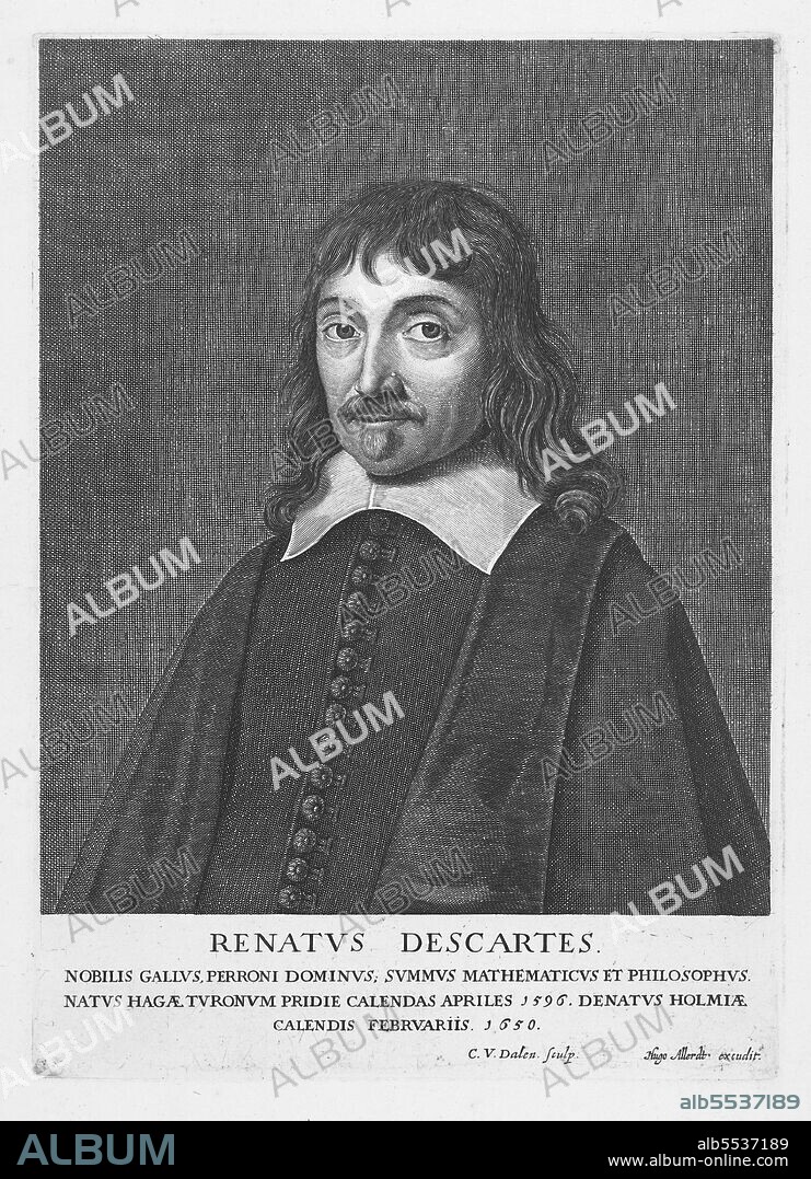 René Descartes ( 31 March 1596 – 11 February 1650) was a French philosopher, mathematician and scientist who spent most of his life in the Dutch Republic. He has been dubbed the father of modern philosophy, and much subsequent Western philosophy is a response to his writings, which are studied closely to this day. In particular, his <i>Meditations on First Philosophy</i> continues to be a standard text at most university philosophy departments. Descartes' influence in mathematics is equally apparent; the Cartesian coordinate system — allowing reference to a point in space as a set of numbers, and allowing algebraic equations to be expressed as geometric shapes in a two-dimensional coordinate system (and conversely, shapes to be described as equations) — was named after him. He is credited as the father of analytical geometry, the bridge between algebra and geometry, crucial to the discovery of infinitesimal calculus and analysis. Descartes was also one of the key figures in the scientific revolution and has been described as an example of genius.