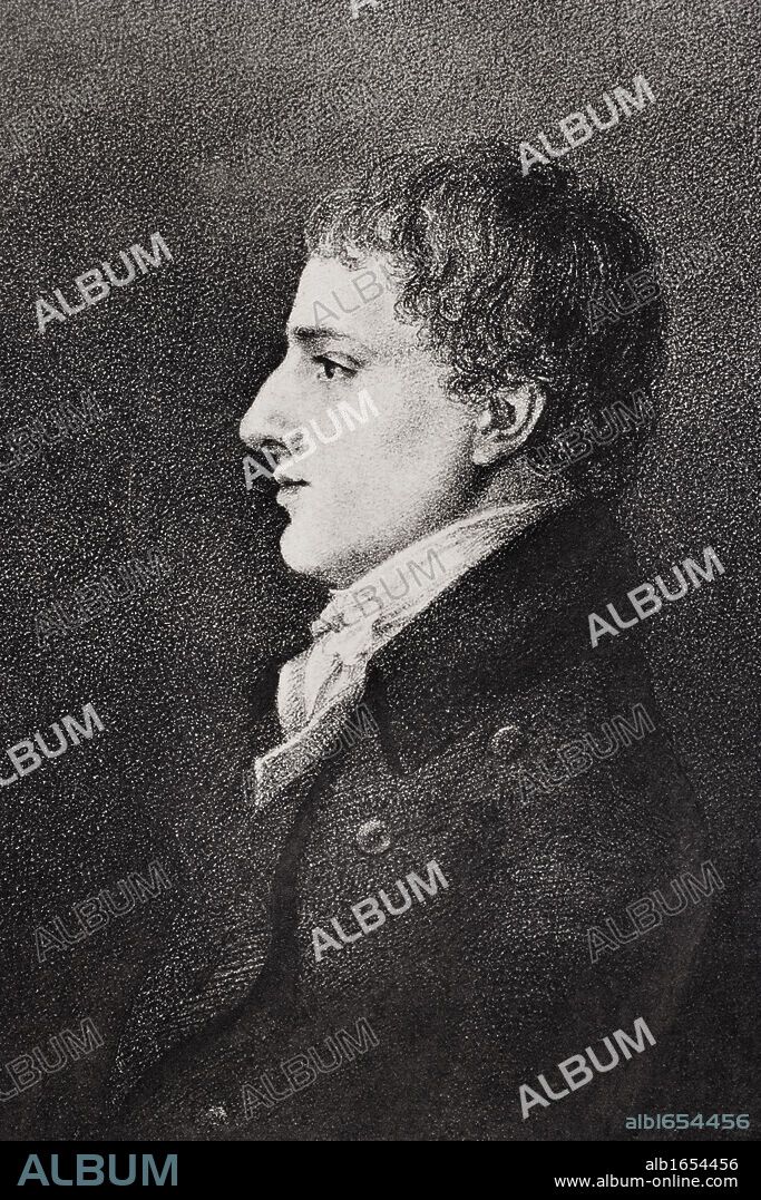 Charles Lamb aged 23, Penname Elia 1775-1834 English essayist. From the drawing by Robert Hancock from the book The Life of Charles Lamb Volume I by E V Lucas published 1905.