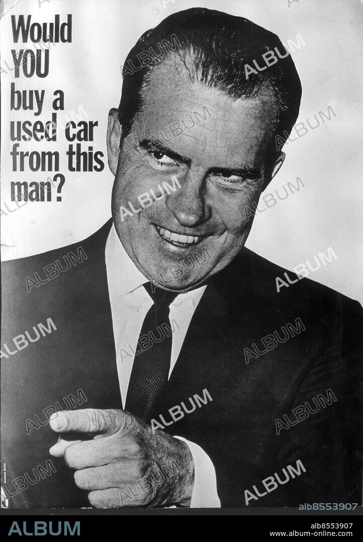 STOCKHOLM 07JUL98 -Arkiv 690218-. "Skulle ni köpa en begagnad bil av denne man?" En på sin tid berömd nidbild av USA:S president Richard Nixon. Risken är att en person med skadad amygdala skulle göra det. De tappar förmågan att tolka ansiktsyttryck.. Foto: Hasse Persson Code 417/9811. COPYRIGHT PRESSENS BILD AB. *** F-BILD ***.