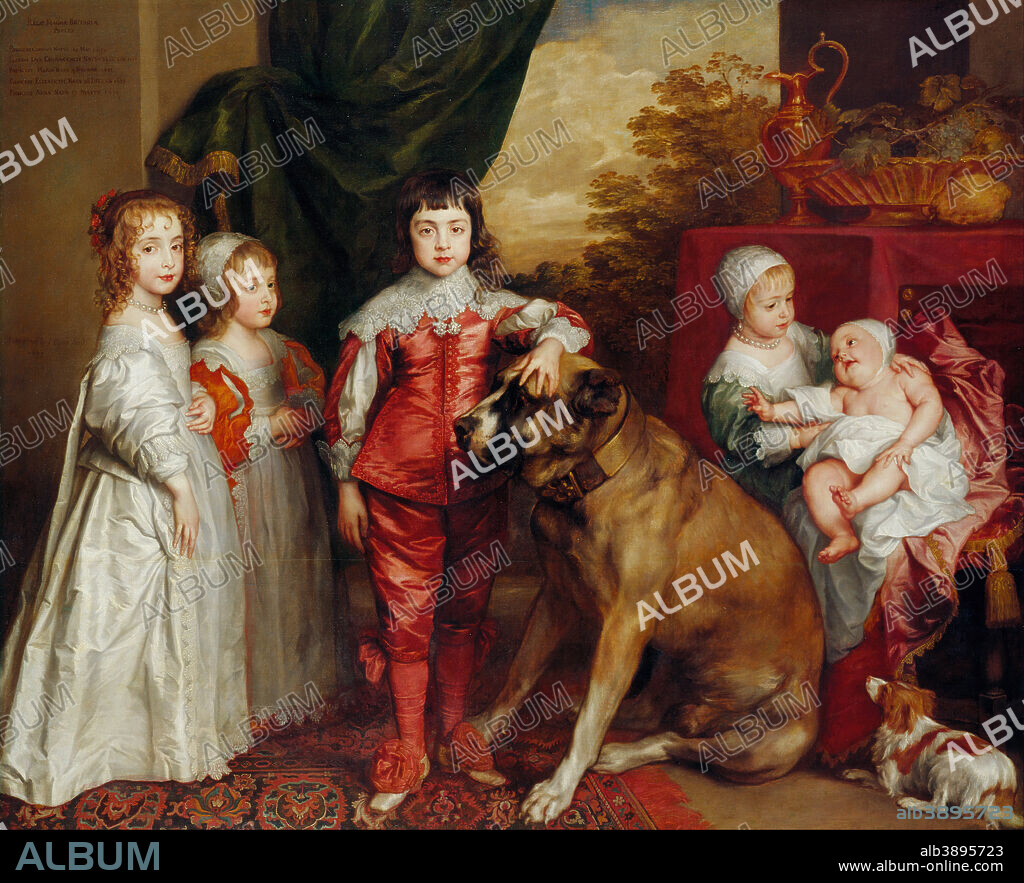 ANTHONY VAN DYCK. Five Eldest Children of Charles I. Date/Period: 1637. Painting. Oil on canvas. Height: 163.2 cm (64.2 in); Width: 198.8 cm (78.2 in).