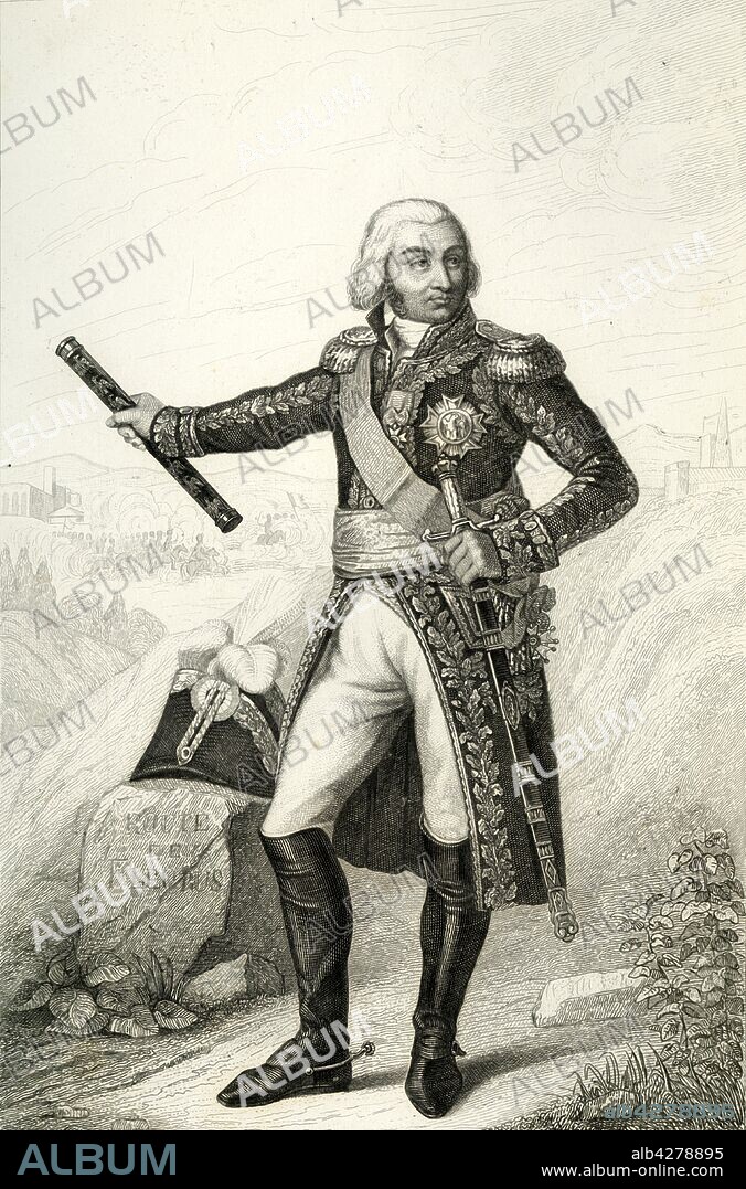 LEGRIS. Jean-Baptiste Jourdan, 1804, (1839). 'Jourdan (Jean-Baptiste, Comte de), Maréchal de France'. Portrait of Jean-Baptiste Jourdan (1762-1833), Marshal of France. Jourdan also served in the American War of Independence. From "Galerie Des Maréchaux De France. Dédiée à l'Armée de Terre et de Mer" (Gallery of the Marshals of France. Dedicated to the Army of Land and Sea), by Charles Gavard. [De Fain, Paris, 1839].