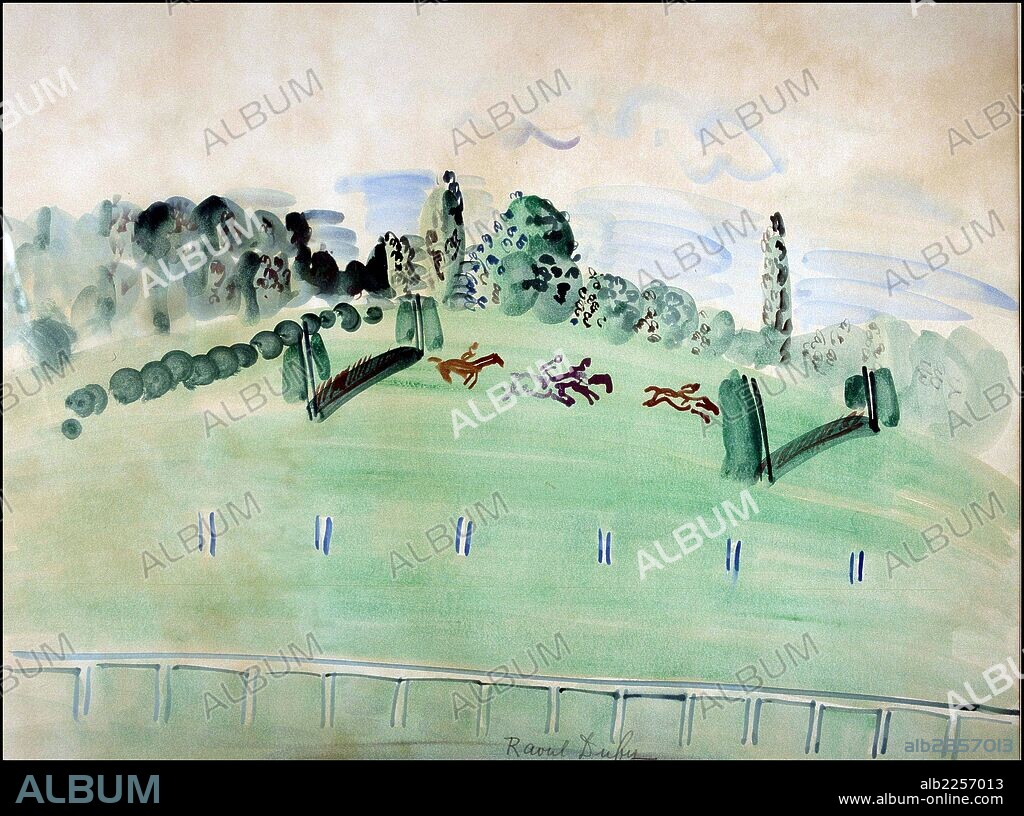 RAOUL DUFY (1877-1953). DUFY , RAOUL PINTOR FRANCES . 1877 - 1953 " COURSES " , ACUARELA GALERIA MIGUEL ESPEL . MADRID  ATENCION: AUTOR CONTEMPORANEO SUJETO A COPYRIGHT ©. EL CLIENTE FINAL ES RESPONSABLE DE LA GESTION DE LOS DERECHOS DE AUTOR CON LAS SOCIEDADES EXISTENTES DE GESTION DE DERECHOS O DIRECTAMENTE CON LOS ORGANISMOS TITULARES DE LOS MISMOS.