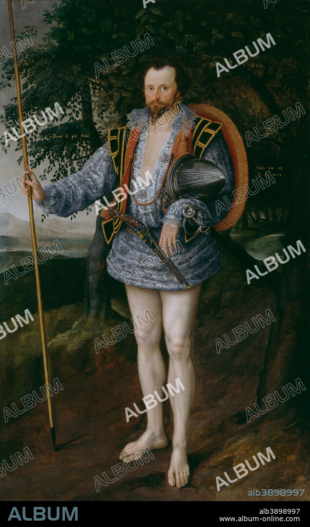 MARCUS GHEERAERTS THE YOUNGER. Portrait of Captain Thomas Lee. Date/Period: 1594. Painting. Oil on canvas. Height: 2,305 cm (25.2 yd); Width: 1,508 cm (16.4 yd).