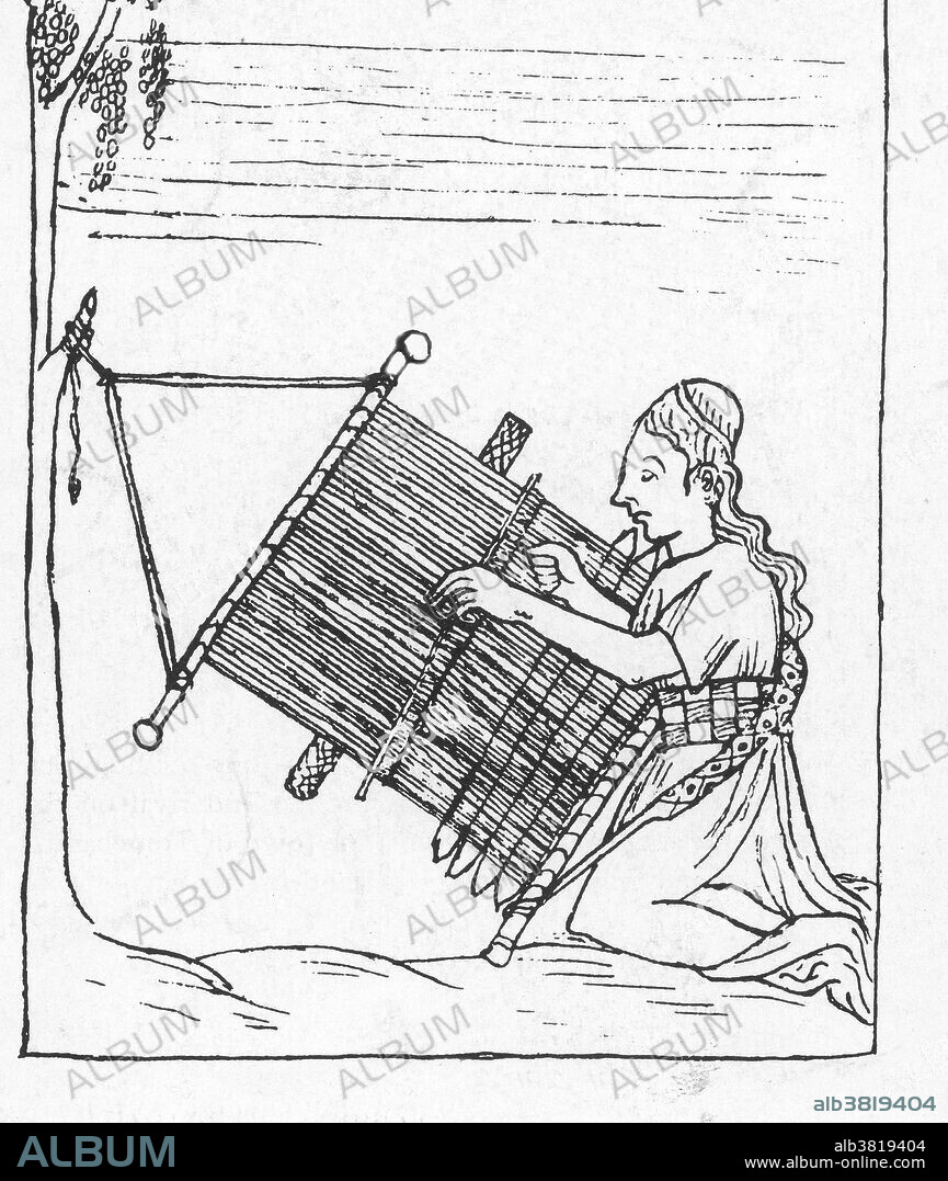 Incan Woman Weaving, 17th Century Codex