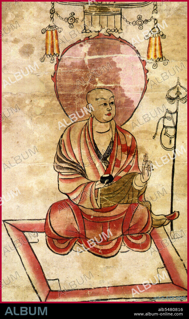 The Eighteen Arhats ( Shíba Luóhàn) are individuals depicted in Mahayana Buddhism who have followed the Eightfold Path and attained the Four Stages of Enlightenment, and are also the original followers of the Buddha. They have reached the state of Nirvana and are free of worldly cravings. They are charged to protect the Buddhist faith and to await on earth for the coming of Maitreya, a prophesied enlightened Buddha to arrive on earth many millennia after Gautama Buddha's death and nirvana. In China, the eighteen arhats are also a popular subject of Buddhist art. Kalika is traditionally considered Arhat No. 7, the 'elephant-riding luohan', eulogised by China's Qianlong Emperor as: 'Riding an elephant with a dignified air, Chanting aloud the sutras. 'With a heart for the humanity, Eyes scanning the four corners of the universe'.