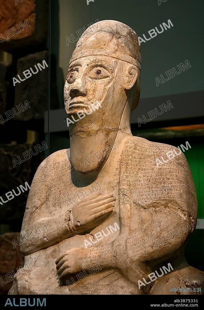 Statue of Idrimi, a king of Alalakh, Late Bronze Age, in British Museum, London, United Kingdom