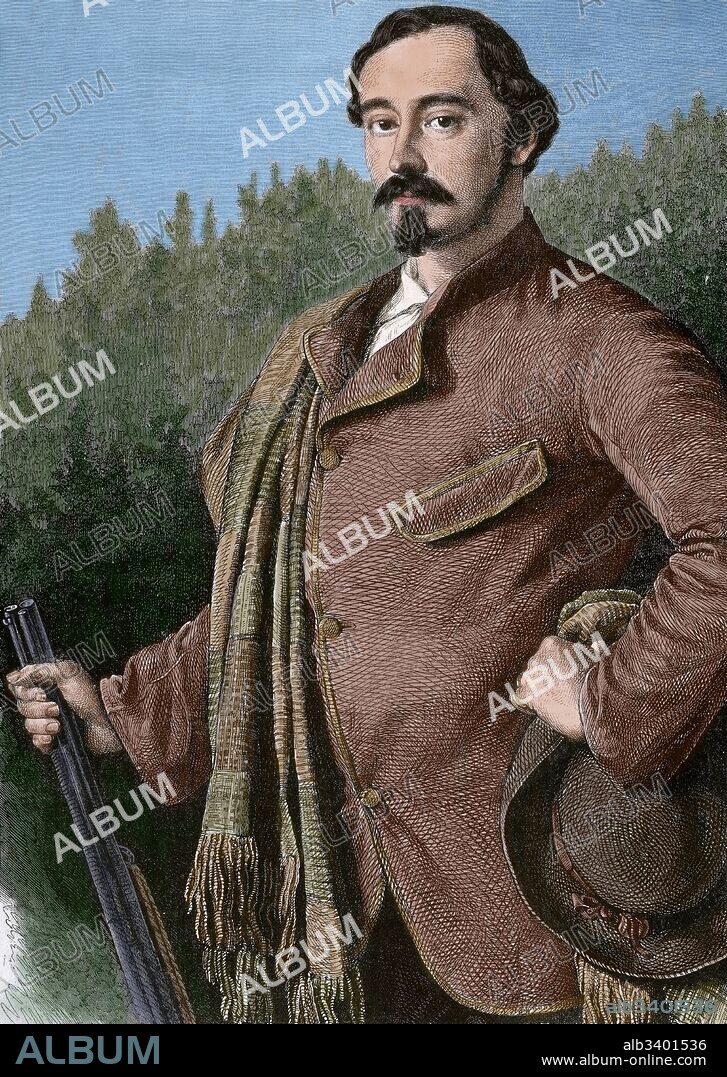 Ernesto II de Sajonia-Gotha-Altenburgo (1745-1804). Príncipe soberano y gobernante de los Ducados Ernestinos, Sajonia-Gotha-Altenburgo. Sucedió a su padre Federico III en 1772. Precursor de los Illuminati bávaros, fué un gobernante ilustrado. Grabado coloreado.