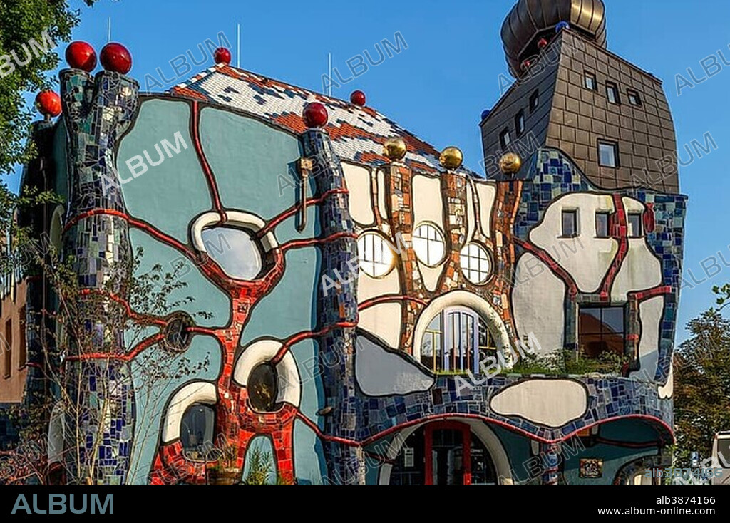 KunstHaus Abensberg by Peter Pelikan, exhibition hall Friedensreich Hundertwasser at the Kuchlbauer Brauerei brewery, Kuchlbauer's Bierwelt or World of Beer, Abensberg, Lower Bavaria, Bavaria, Germany