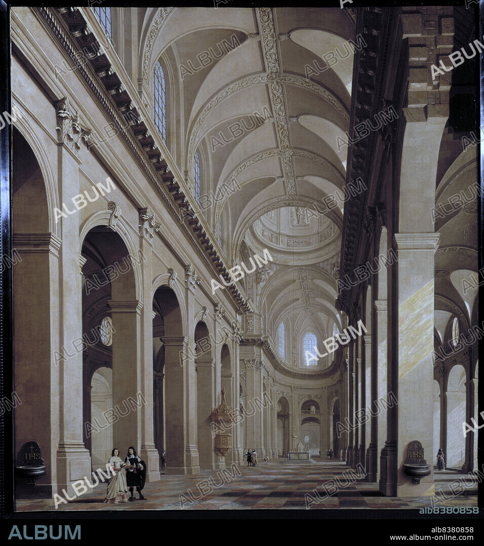 DANIëL DE BLIECK. Idealized view of the interior of the Saint-Sulpice church during its construction, 1661.