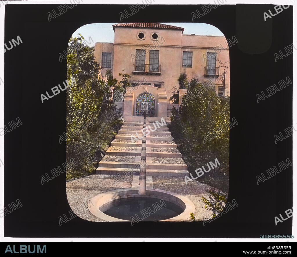 FRANCES BENJAMIN JOHNSTON. Mi Suen~o, Herbert Coppell house, 1245 South Grand Avenue, Pasadena, California, 1917. House: Bertram Grovesnor Goodhue, built 1916; Carlton Monroe Winslow, supervising architect. Landscape: Paul George Thiene, 1916. [Mi Sueño - My Dream].