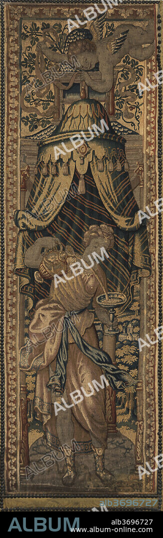 NETHERLANDISH 16TH CENTURY. The Four Cardinal Virtues: Temperance. Dated: c. 1550/1600. Dimensions: overall: 207 x 66 cm (81 1/2 x 26 in.). Medium: undyed wool warp, dyed wool and dyed silk.