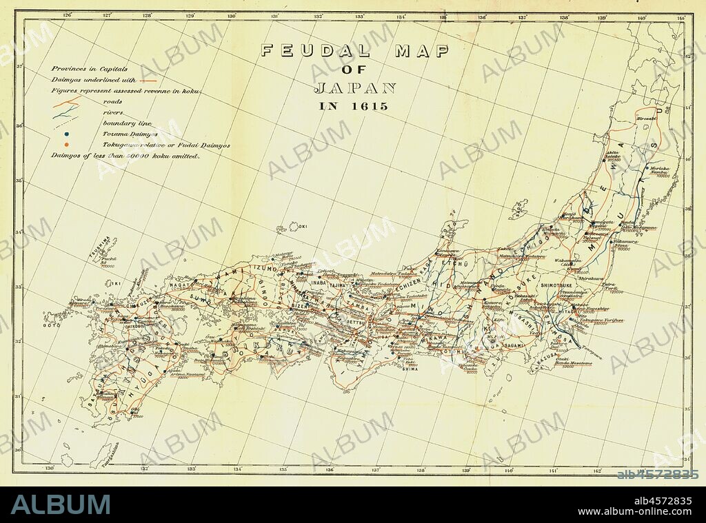 Feudal Map of Japan in 1615', (1903). Creator: Unknown