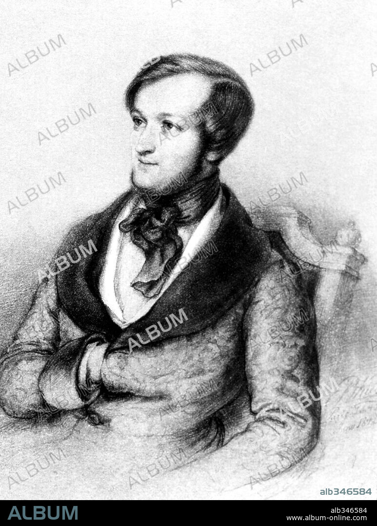 Richard Wagner in 1842 (from a portrait by E. Kietz).