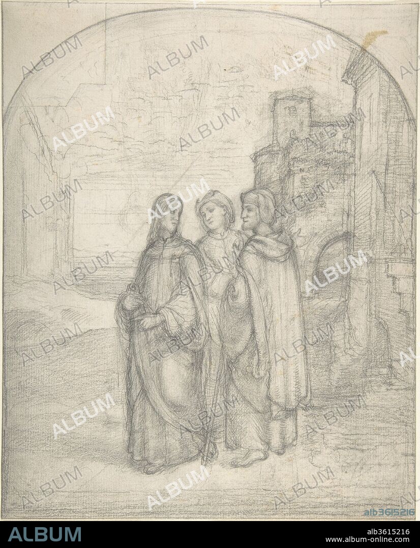 Christ and the Pilgrims of Emmaus. Artist: (Johann Heinrich) Ferdinand Olivier (German, Dessau 1785-1841 Munich). Dimensions: sheet: 10 11/16 x 8 11/16 in. (27.2 x 22 cm). Date: ca. 1827.