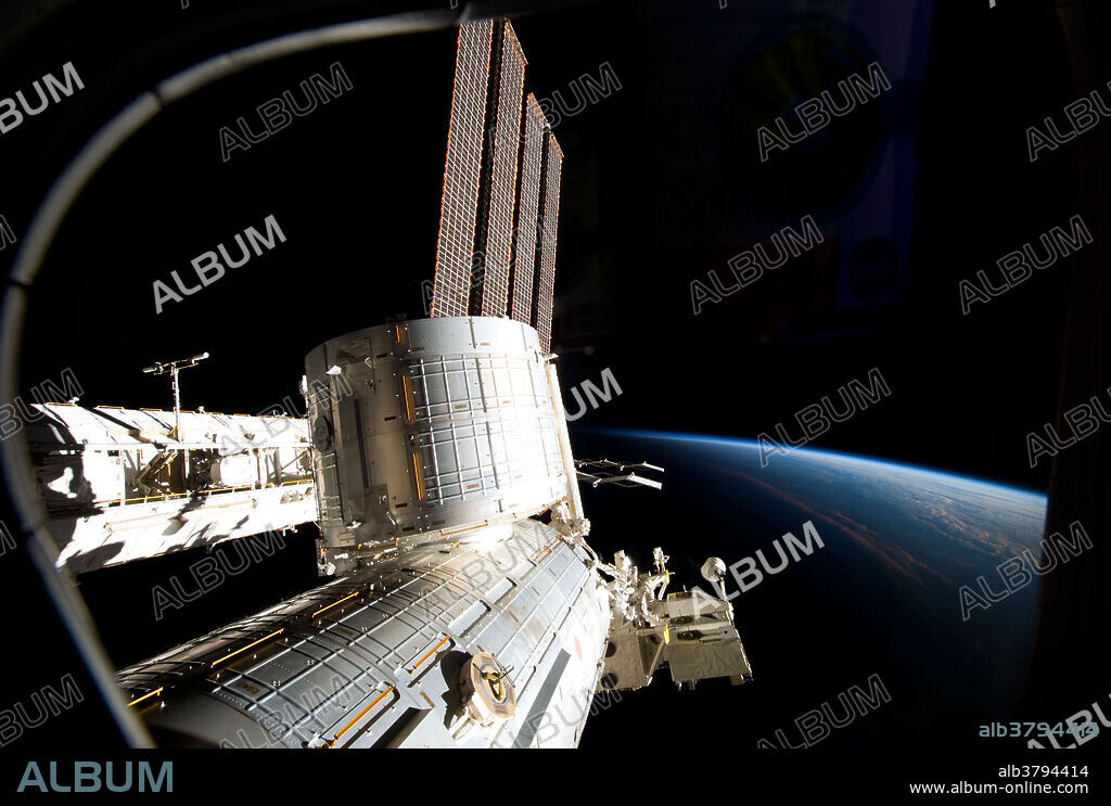 The International Space Station is the largest object ever constructed by humans in space. The station perimeter now extends over roughly the area of a football field, although only a small fraction of this is habitable by humans. The station is so large that it could not be launched all at once -- it is being built piecemeal with large sections added continually by flights of the Space Shuttle. To function, the ISS needs huge trusses, some over 15 meters long and with masses over 10,000 kilograms, to keep it rigid and to route electricity and liquid coolants. Pictured above, part of the immense space station was photographed out of a window by a member of the visiting Space Shuttle Discovery STS-131 crew. Visible in the foreground is Japan's Kibo research module, while a large truss is visible toward the left. On the far right, a crescent Earth slices through the blackness of space.