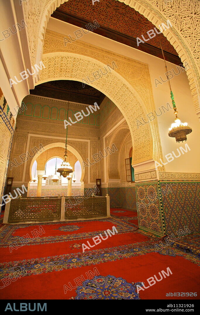 Interior of Mausoleum of Moulay Ismail, Meknes, Morocco, North Africa, Africa.