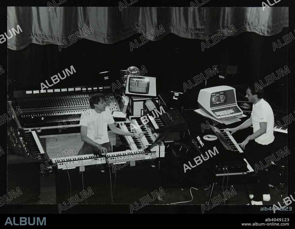 German electronic musician Klaus Schulze in concert at the Forum Theatre, Hatfield, Hertfordshire, 22 April 1983.