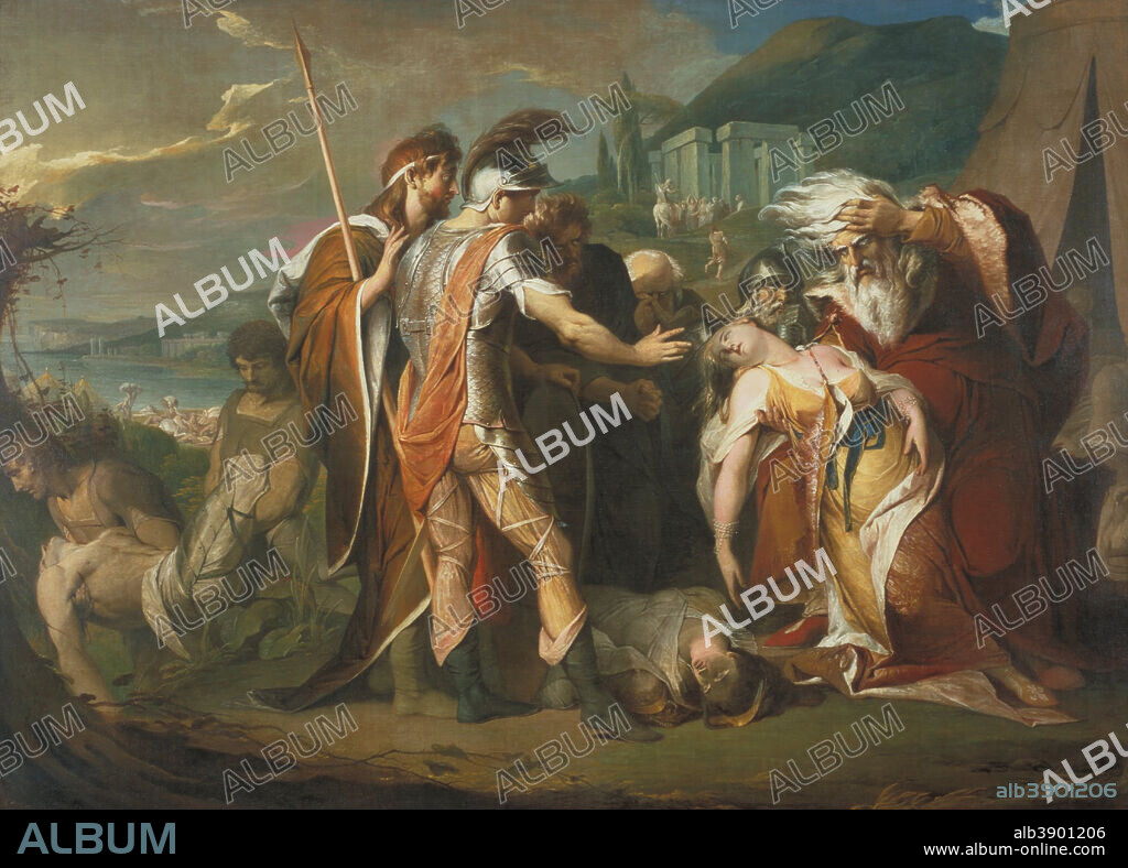 JAMES BARRY. King Lear Weeping over the Dead Body of Cordelia. Date/Period: Ca. 1786. Painting. Oil on canvas. Height: 269.2 cm (105.9 in); Width: 367 cm (12 ft).