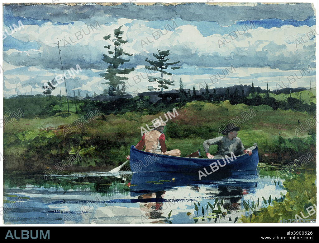 WINSLOW HOMER. The Blue Boat. Date/Period: 1892. Painting. Watercolor over pencil on paper. Height: 38.6 cm (15.1 in); Width: 54.6 cm (21.4 in).