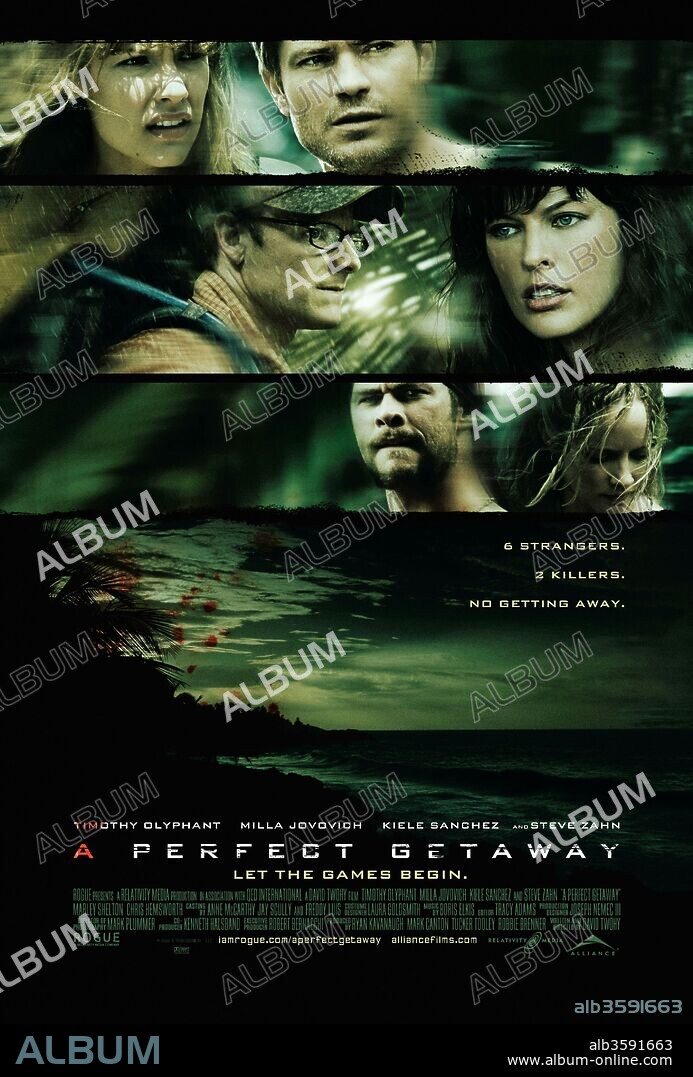 Poster of A PERFECT GETAWAY, 2009, directed by DAVID TWOHY. Copyright ROGUE PICTURES.