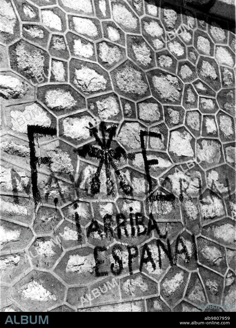 1937. Painted with Symbols of the Falange, Made on the Walls of the Forts Built by the Nationals, before being Taken.