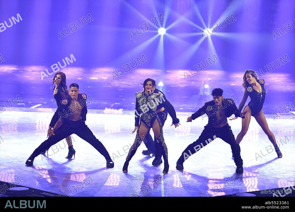 CHANEL TERRERO. May 14, 2022, Turin: Chanel from Spain performs during the Final of the 66th annual Eurovision Song Contest (ESC 2022) in Turin, Italy, 14 May 2022. ANSA/ALESSANDRO DI MARCO (Credit Image: © ANSA via ZUMA Press).