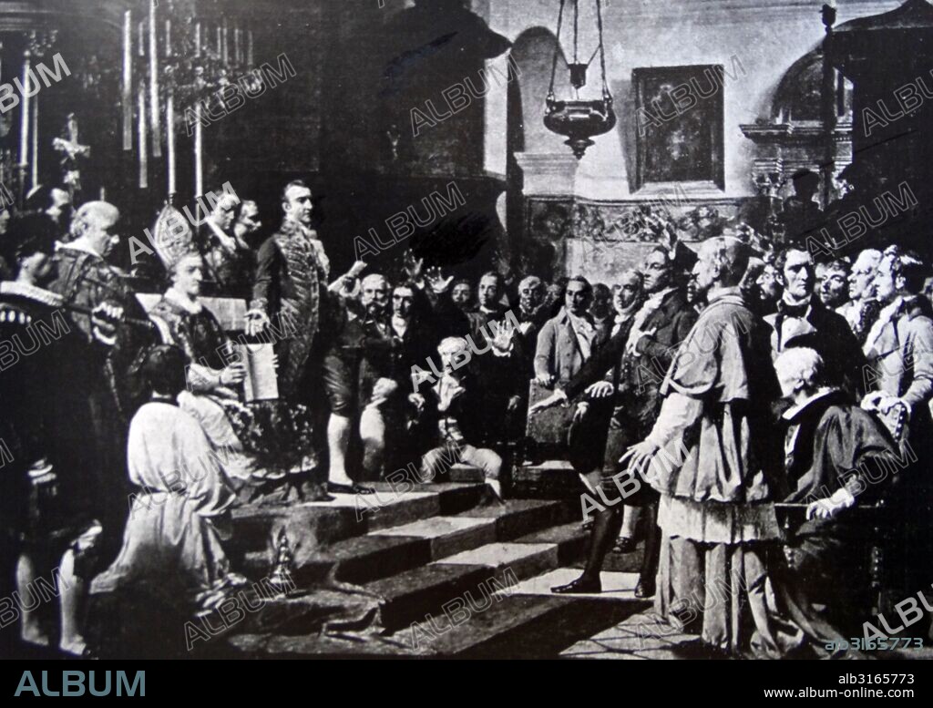 The Spanish Constitution, established on 19 March 1812 by the Cádiz Cortes, Spain's first national sovereign assembly.